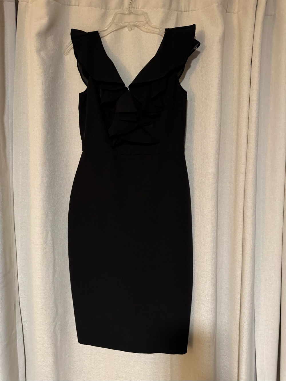 Taylor little black dress with ruffles, size 2 - Picture 4 of 4